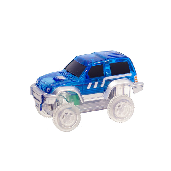 Auto azul - Pista de carreras